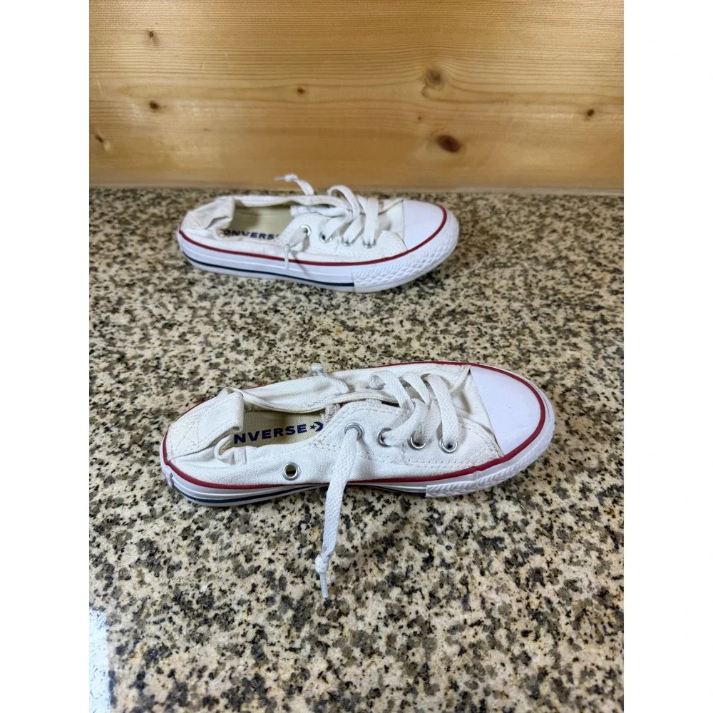 Converse Chuck Taylor All Star Shoreline White Kids Slip On Sneakers Size 12